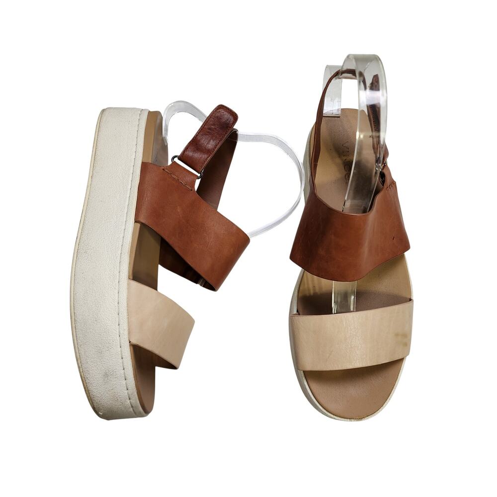Vince Womens Westport Colorblock Leather Platform Sandals Size 7.5 Strappy